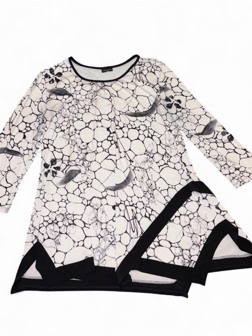 Black and White Tunic with Contrast Trim